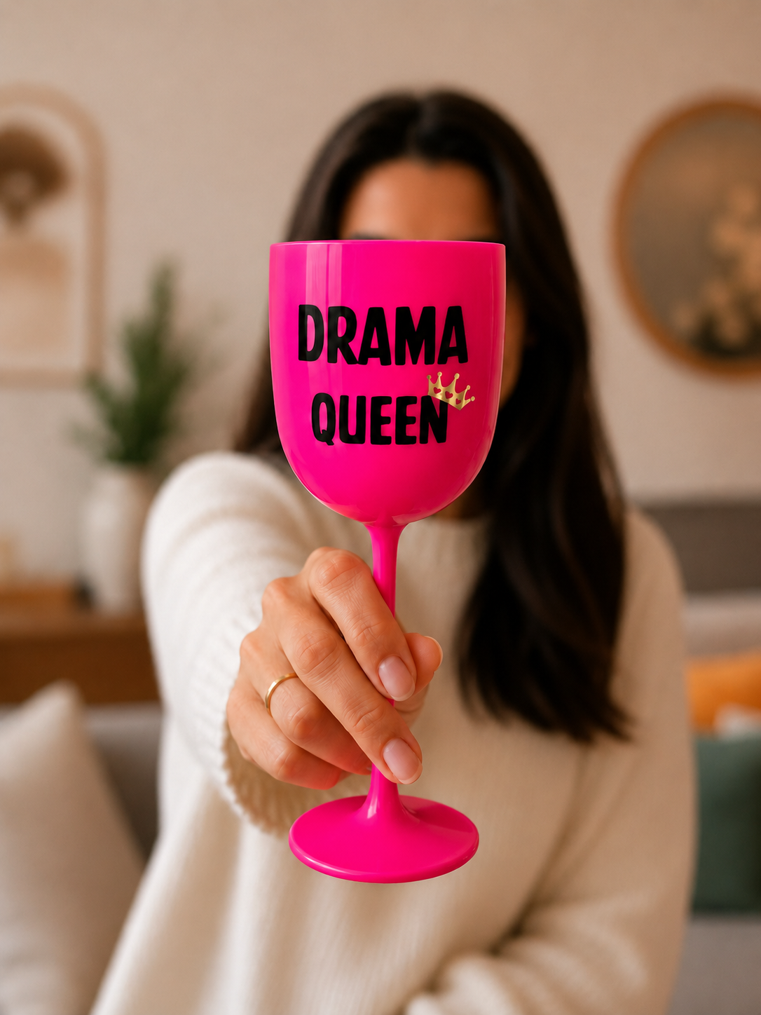 Plastová sklenička “DRAMA QUEEN” růžová 1