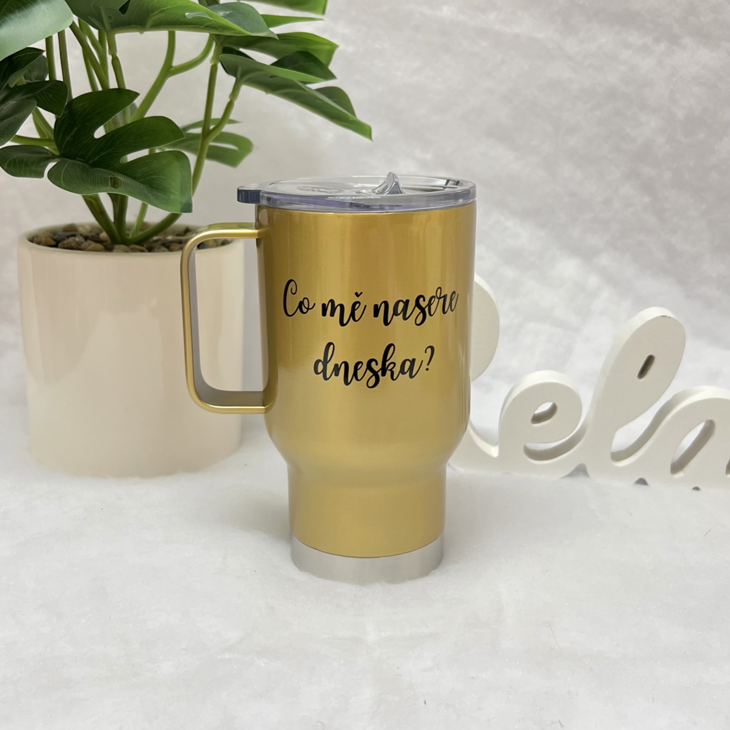 Termohrnek zlatý Co mě nasere dneska? 450ml