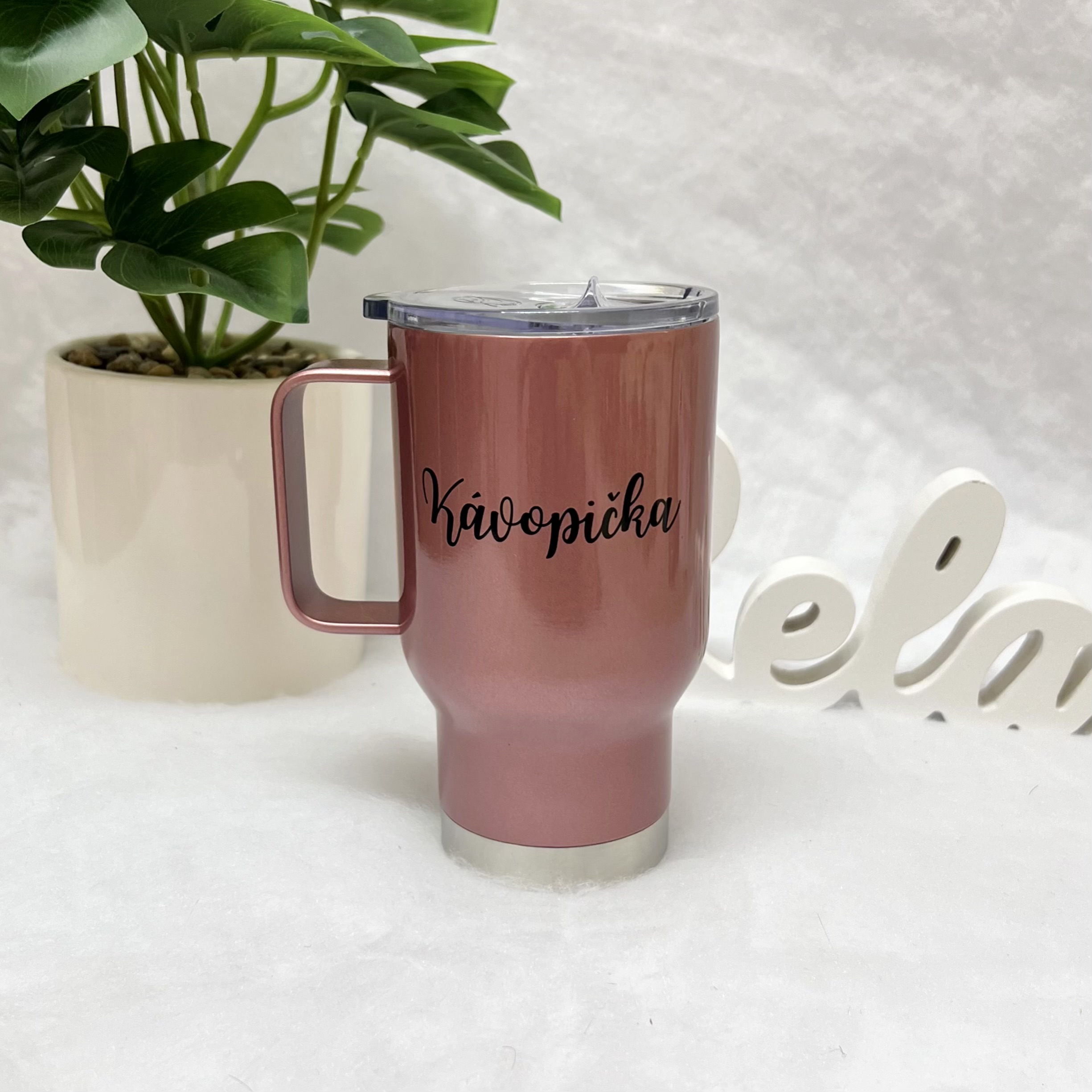 Termohrnek rosegold Kávopička 450ml
