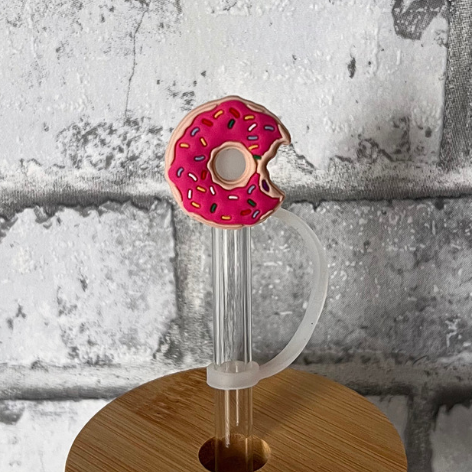 Kryt na brčko Donut růžový nakousnutý