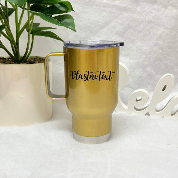 Termohrnek zlatý Vlastní text 450ml