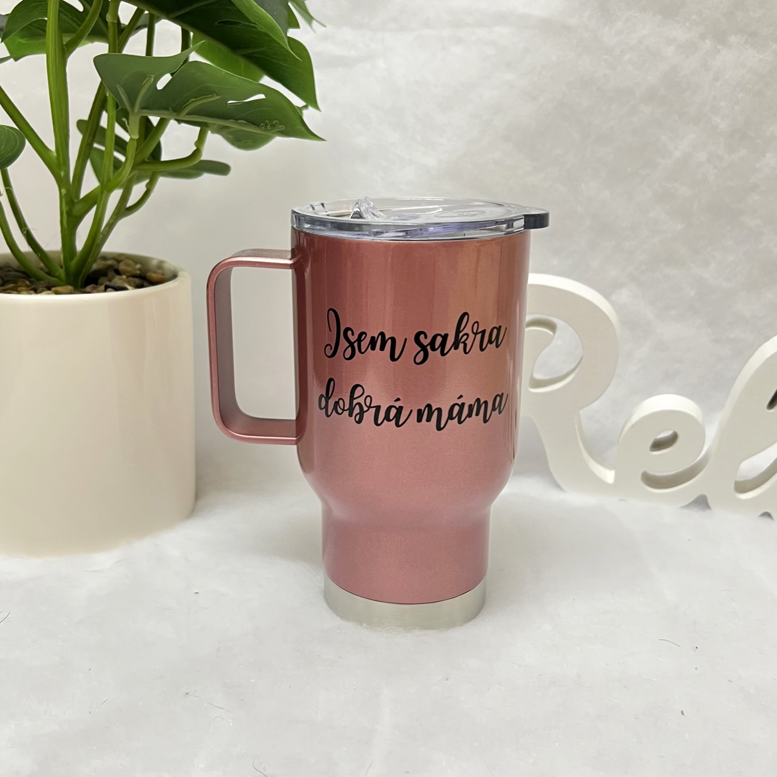 Termohrnek rosegold Jsem sakra dobrá máma 450ml
