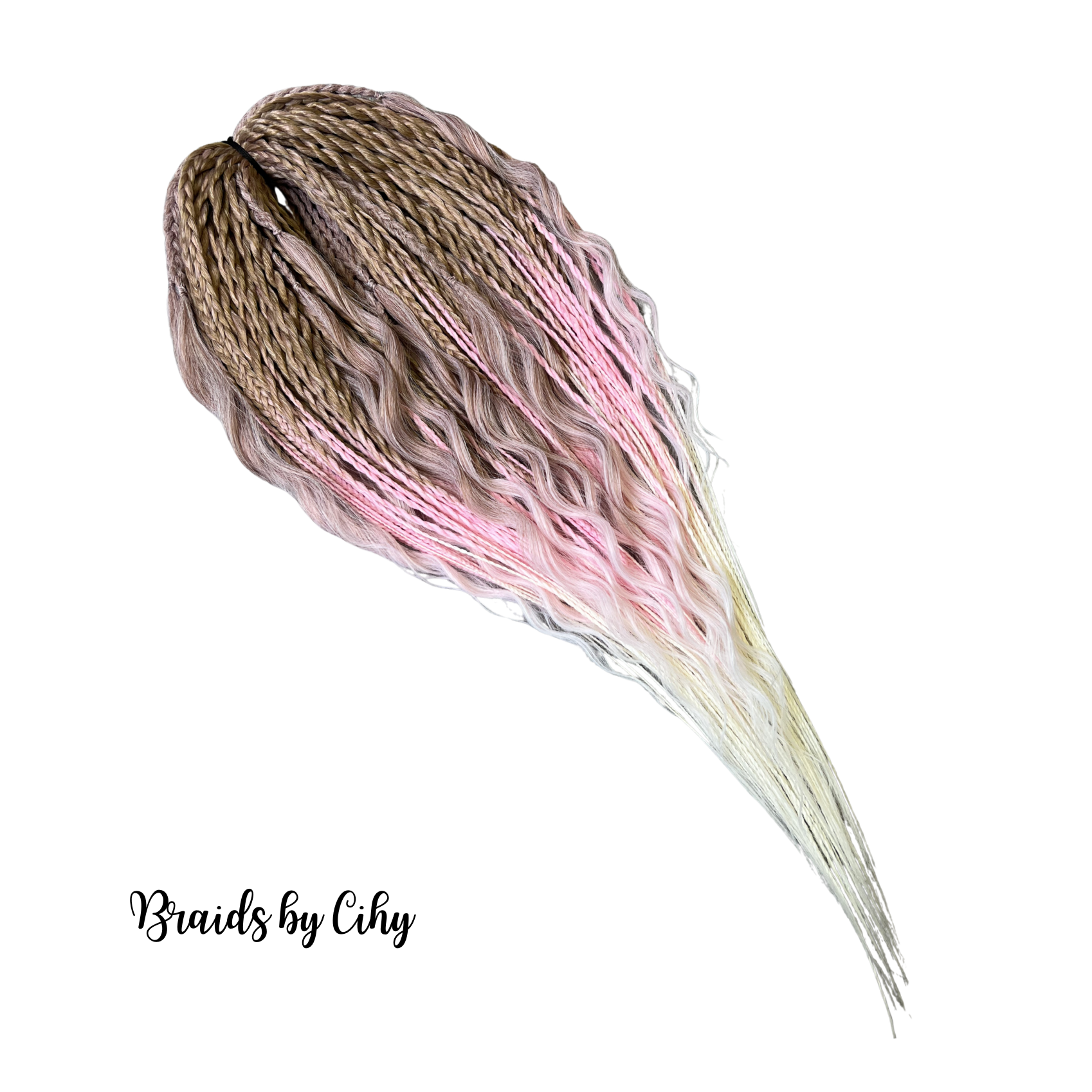 Boho set Ombré hnědo-růžovo-bílé