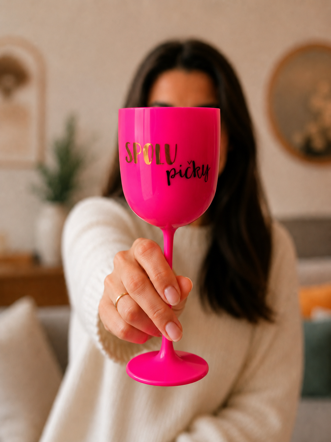 Plastová sklenička “SPOLUpičky” růžová
