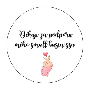 Samolepky Děkuji za podporu mého small businessu bílé