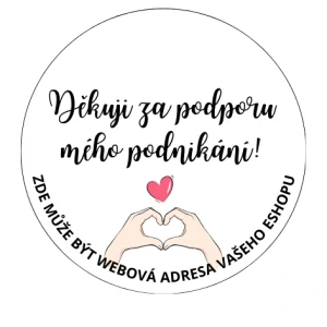 Samolepky Děkuji za podporu mého podnikání s webovou adresou