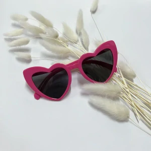 Sluneční brýle srdíčka tmavě růžové