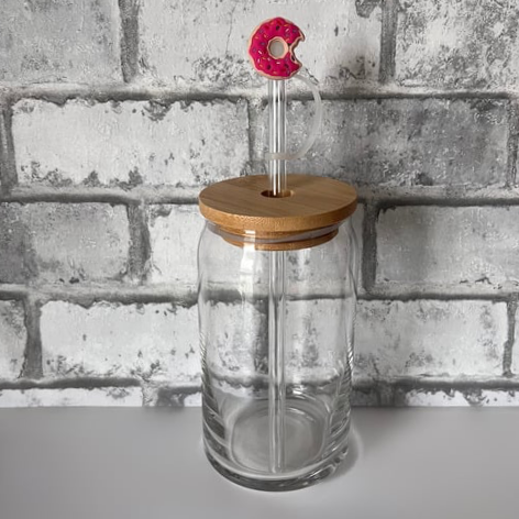 Kryt na brčko Donut růžový nakousnutý