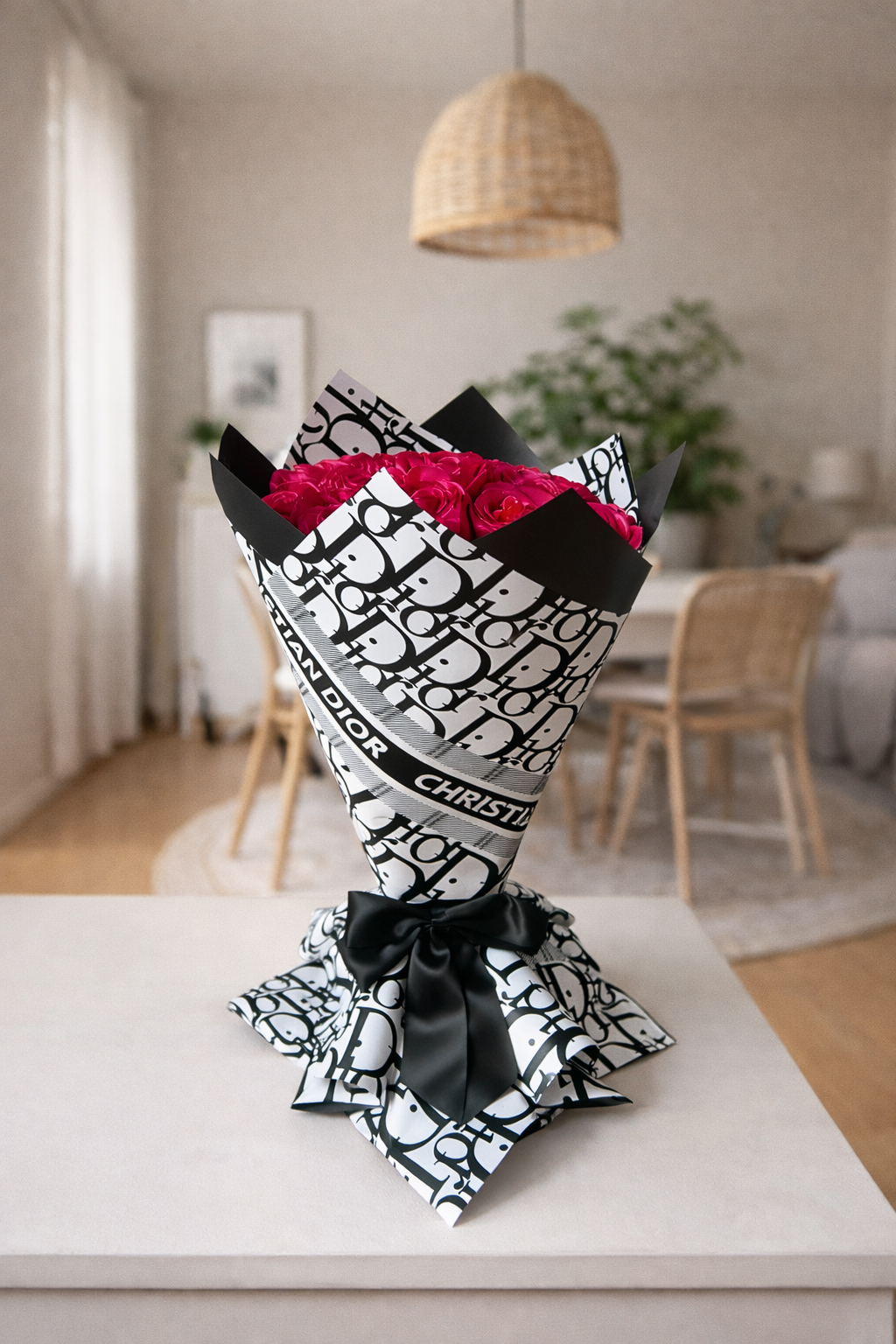 Kytice magenta růží 19ks