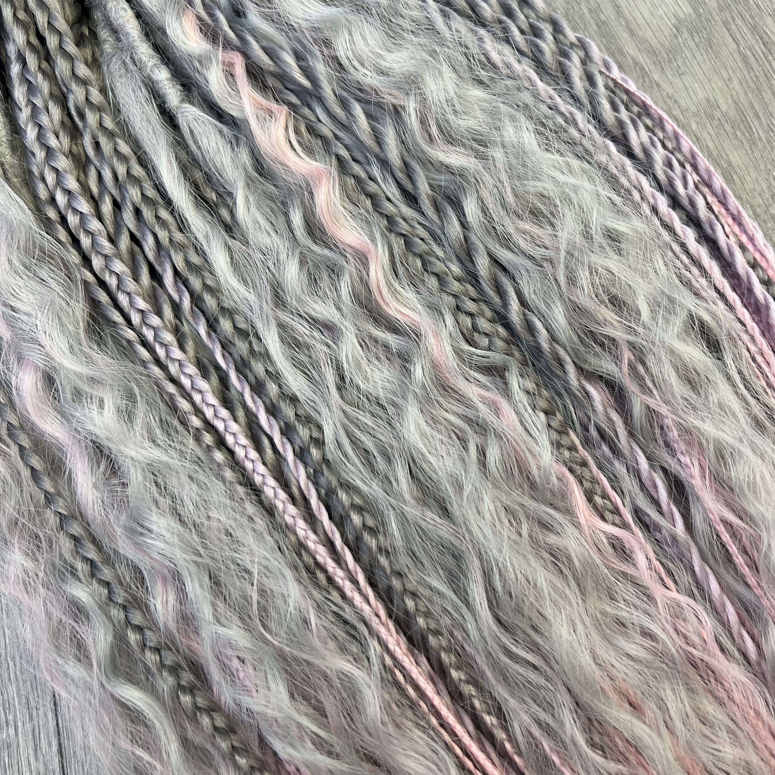 Boho set Šedo-fialkovo-růžové ombre