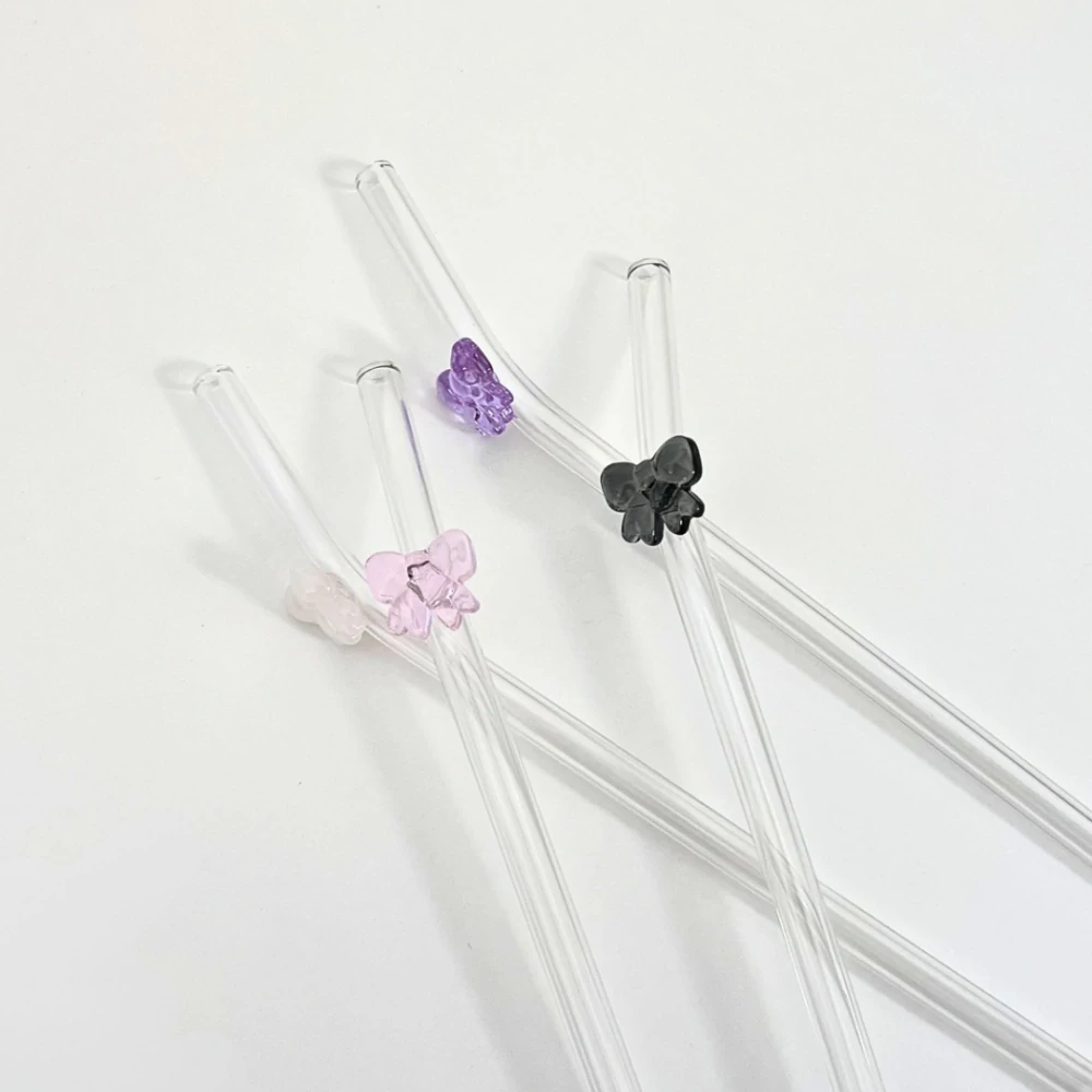 Skleněné brčko Mašlička