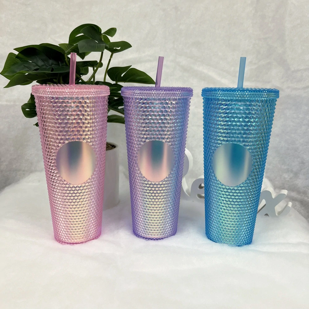 Plastový kelímek holografický modrý 710ml