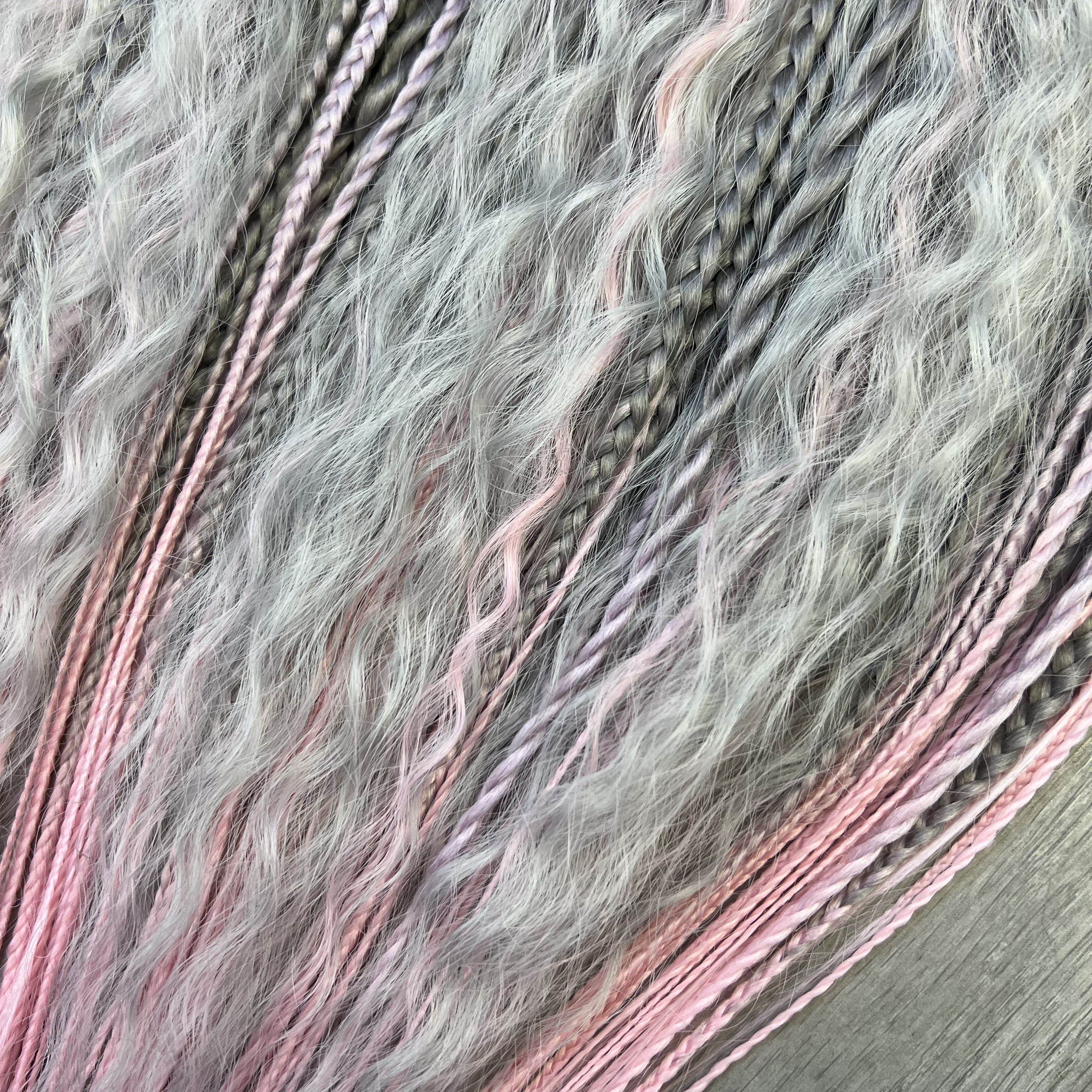 Boho set Šedo-fialkovo-růžové ombre
