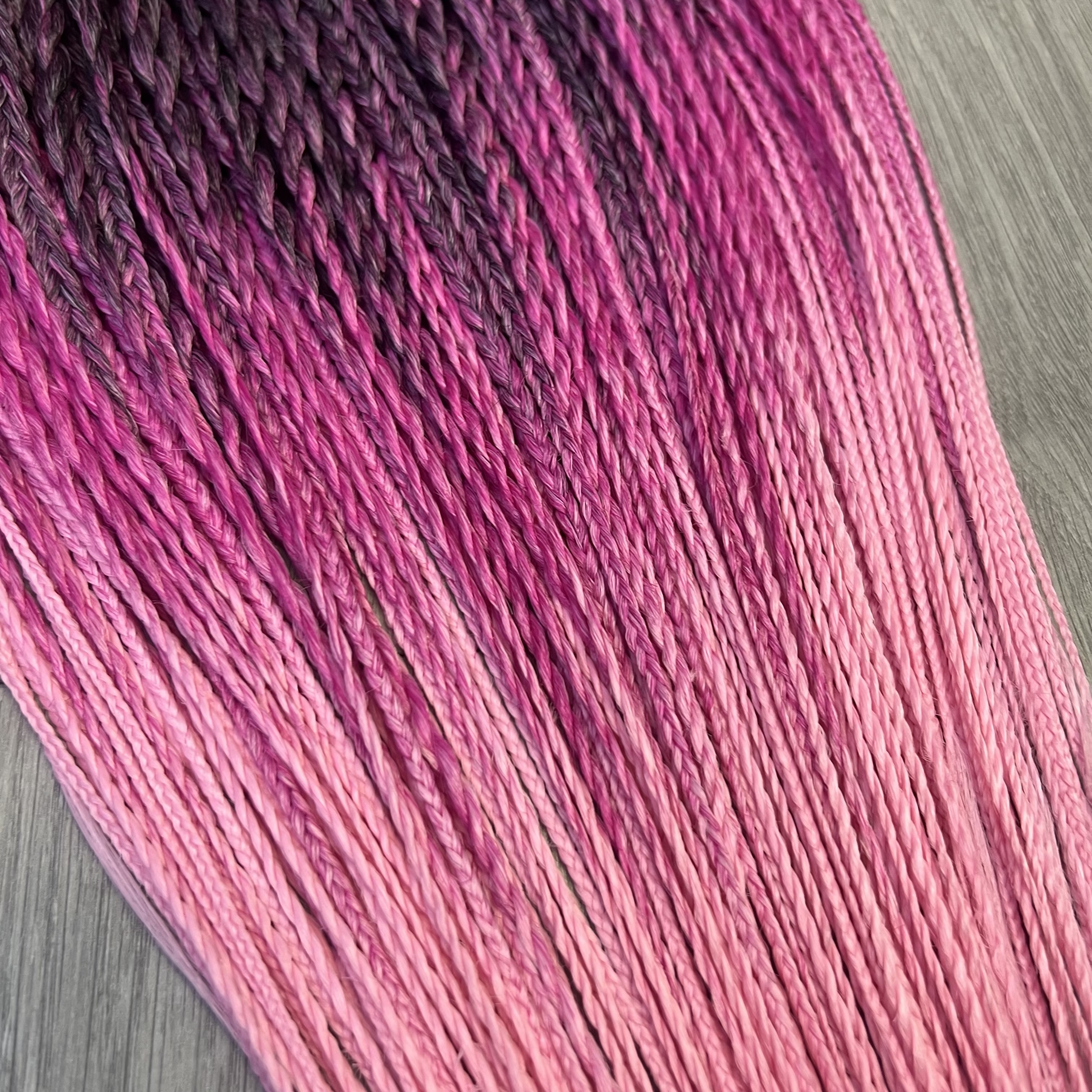 Set pseudo copánků a twistů Černo-růžové ombré